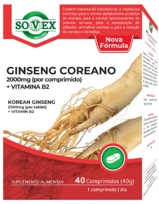 Ginseng Coreano 2000mg + Vitamina B2 40 cmp. - Sovex