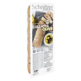 Ciabatta c/Azeitonas S/Gluten BIO SCHNITZER 180g