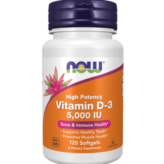 Vitamin D-3 5000 ui + Vitamin MK7 180MCG 60 caps veg - NOW