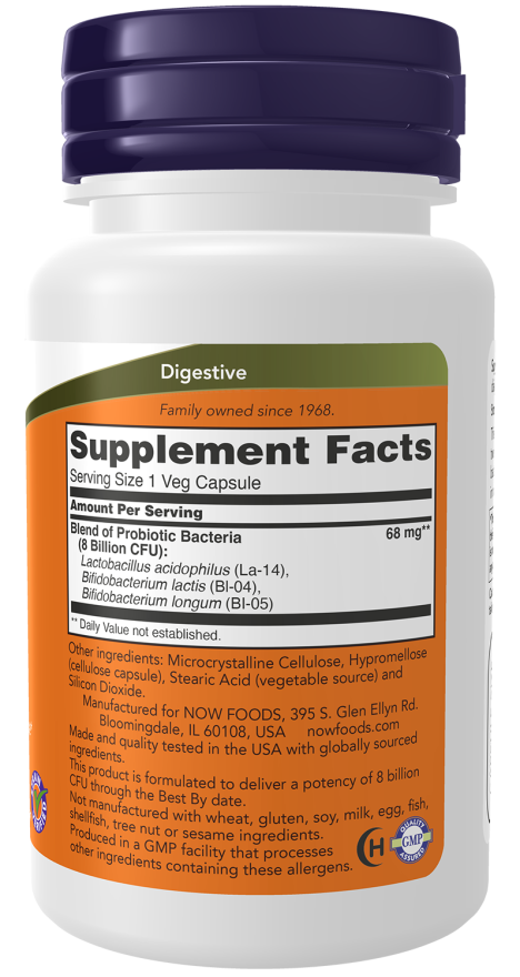 ACIDOPHILUS/BIFIDUS - 8 BILIOES 60 CÁPSULAS VEGETAIS - Image 2