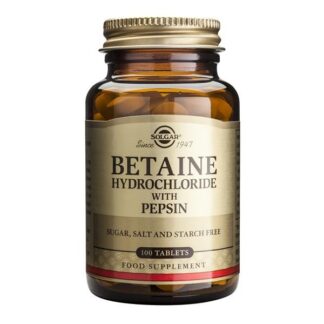 SOLGAR BETAINE HCL W/PEPSIN 100 TABS