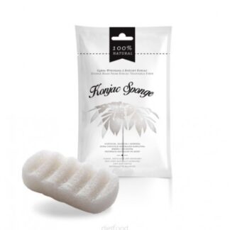 Esponja de rosto de fibra vegetal de konjac branca