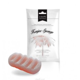 Esponja de rosto de fibra vegetal de konjac rosa