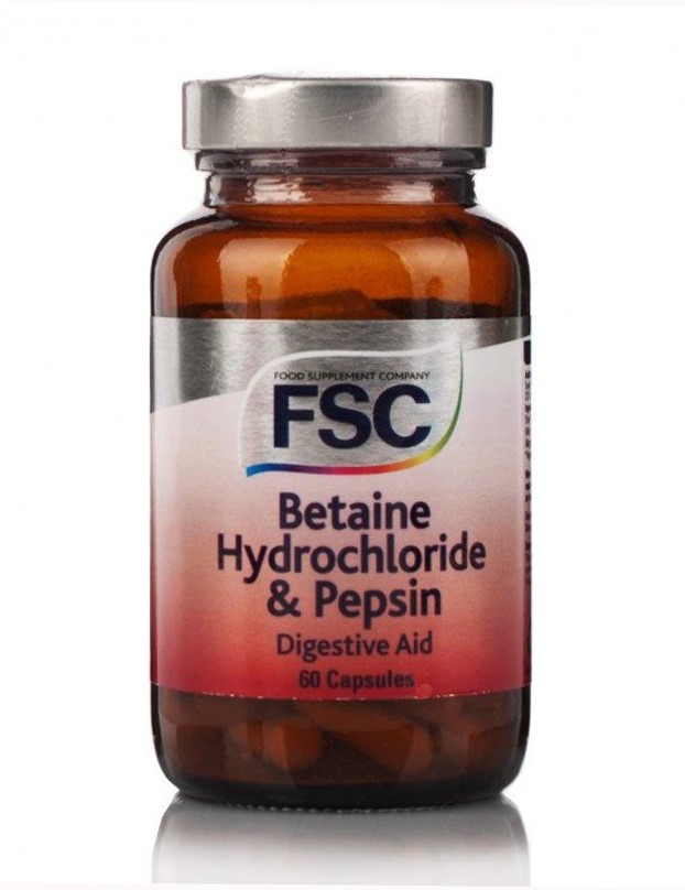 Betaine Hydrochloride & Pepsin - 60 Caps