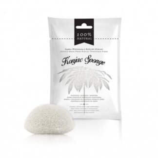Esponja de rosto esfoliante de fibra de konjac branca