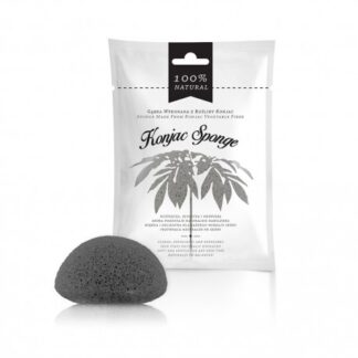 Esponja de rosto esfoliante de fibra de konjac preta