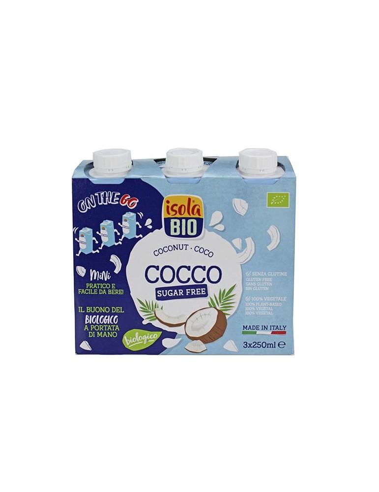 Bebida Coco S/Açúcar e S/Glúten ISOLA BIO 3*250ml