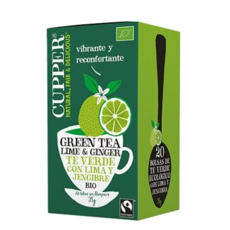 Chá Verde c/Lima e Gengibre BIO CUPPER 20saq*35g