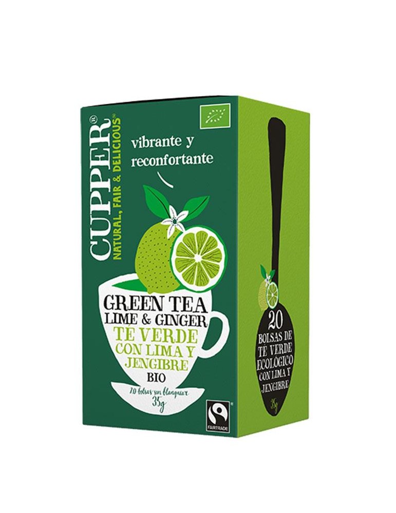 Chá Verde c/Lima e Gengibre BIO CUPPER 20saq*35g