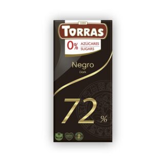 Chocolate Negro S/açúcar 72% Cacau Torras 75g