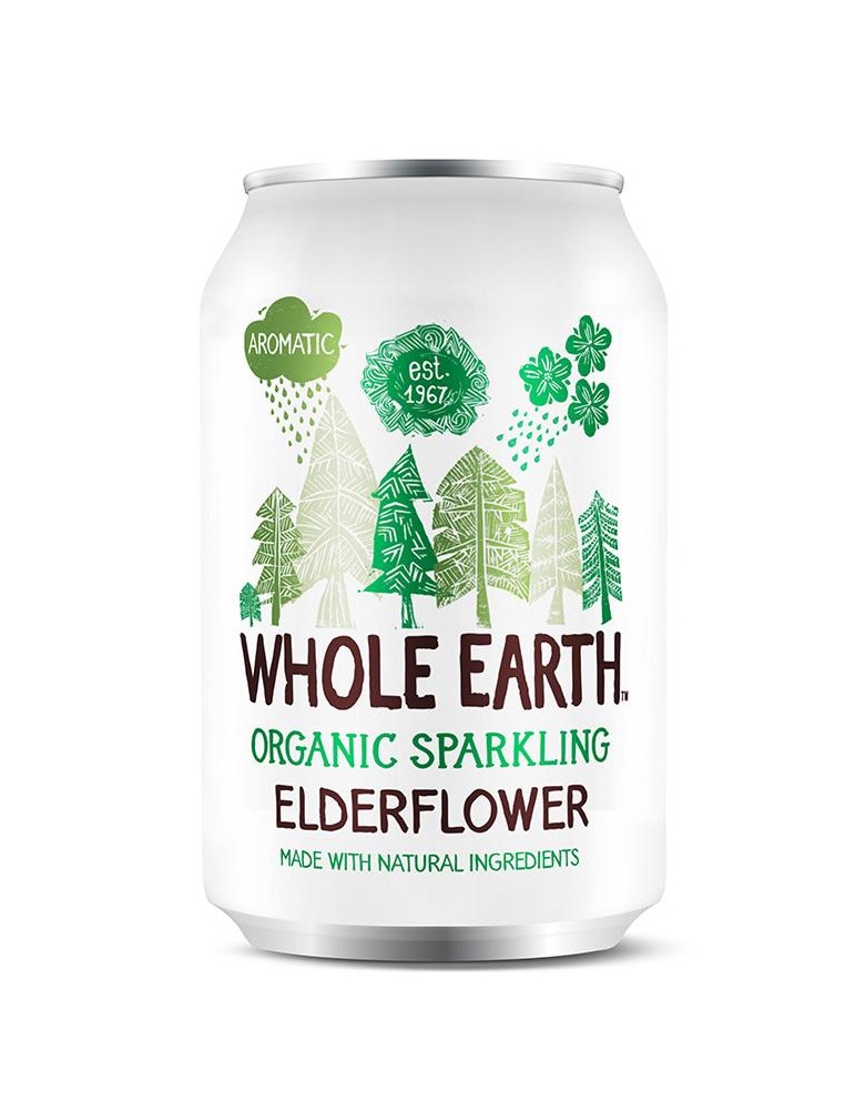 Refrigerante Elderflower s/açúcar BIO WHOLE EARTH 330ml