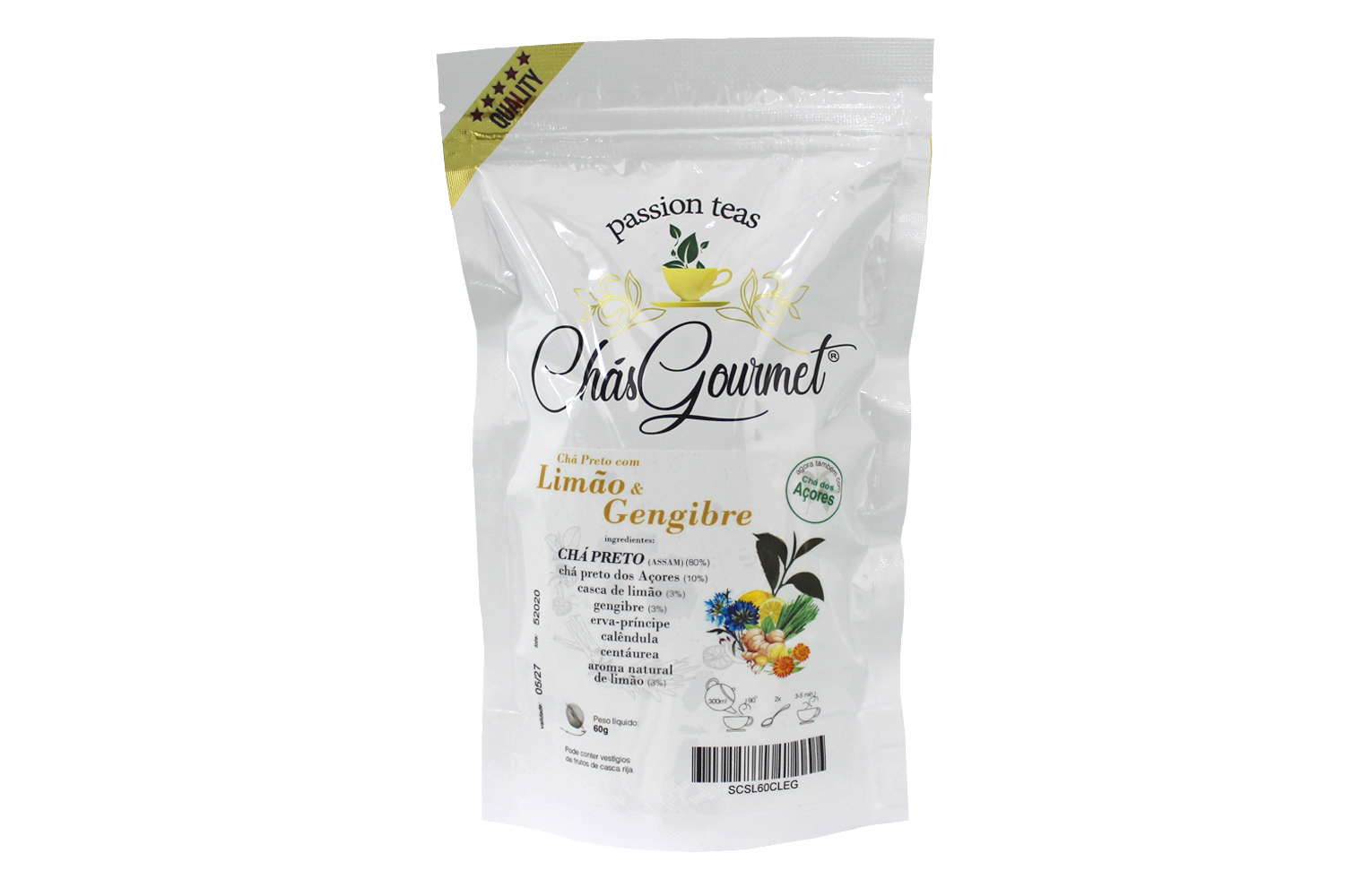 Chá Preto “LIMÃO e GENGIBRE” (solto) — 250 g