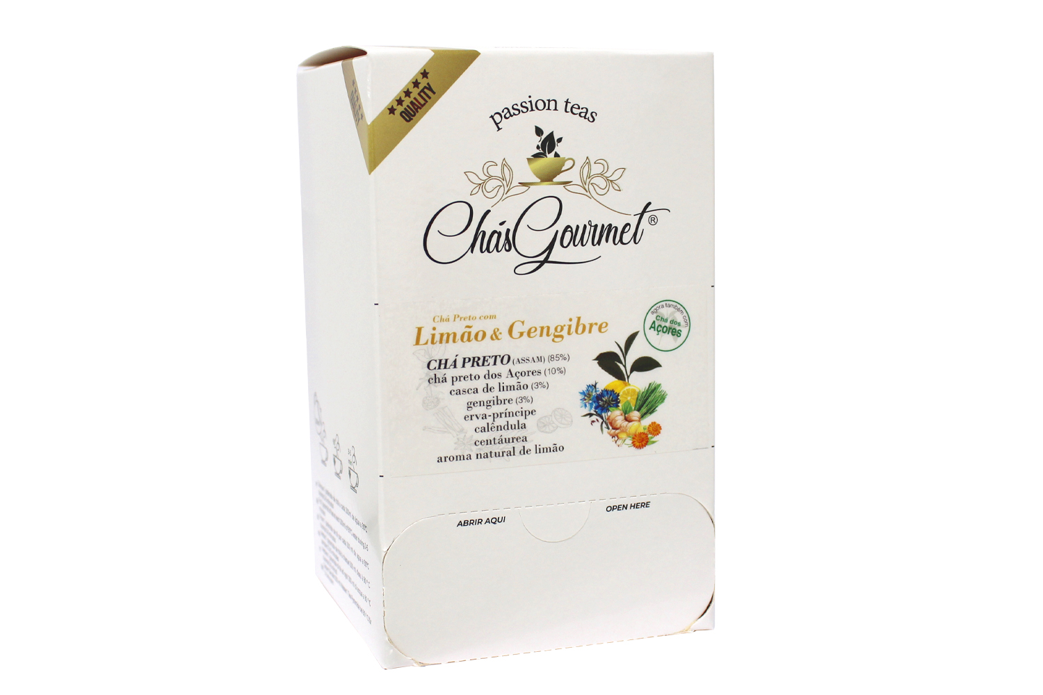 DISPENSADOR 20 SAQUETAS “Chá Preto com Limão e Gengibre” – Black Blend — Único