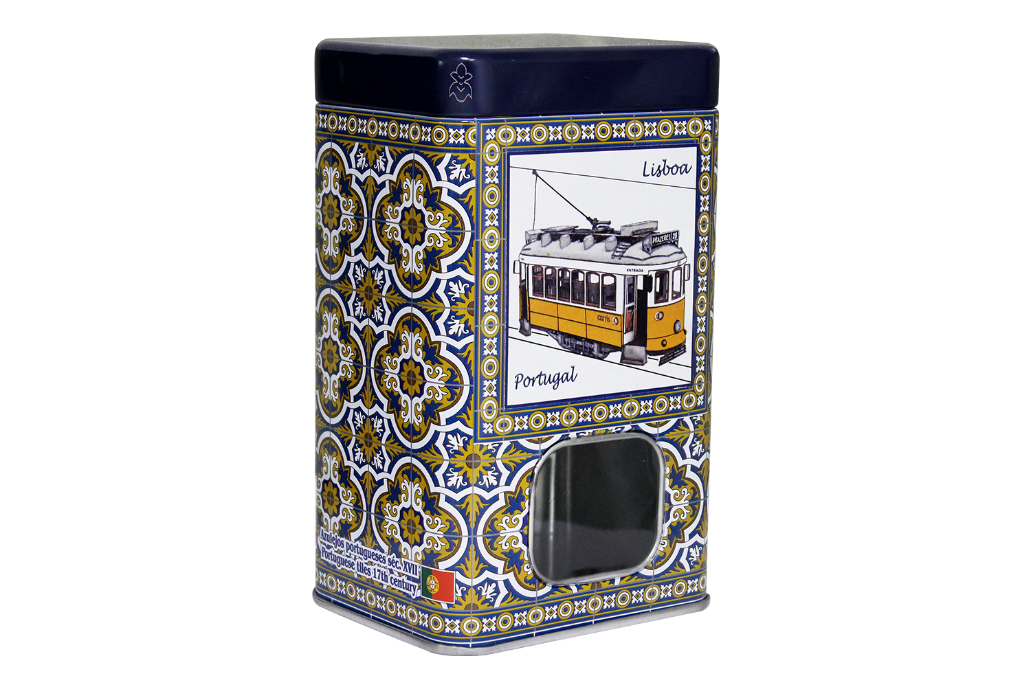 Lata Retangular – Lisboa Azul LT023 — Chá Verde c/ “Morangos & Champanhe”
