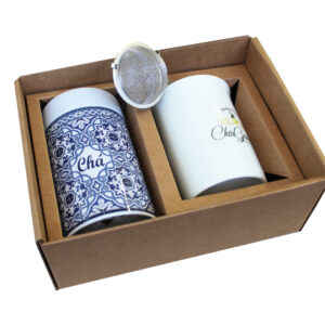 PACK “LATA + CANECA c/ logo “Chá” + CHÁ + INFUSOR” — Único