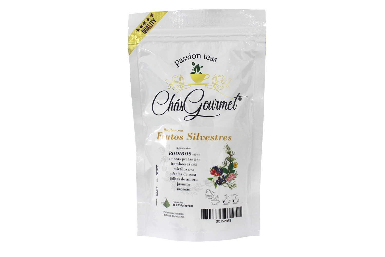 ROOIBOS c/ FRUTOS SILVESTRES (pirâmide) — 15 Piramides