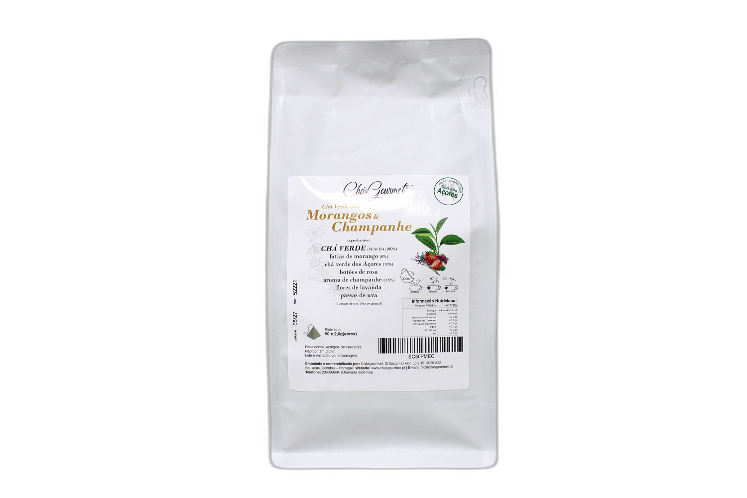 CHÁ VERDE c/ MORANGOS & CHAMPANHE (pirâmide) — 15 Piramides - Image 2